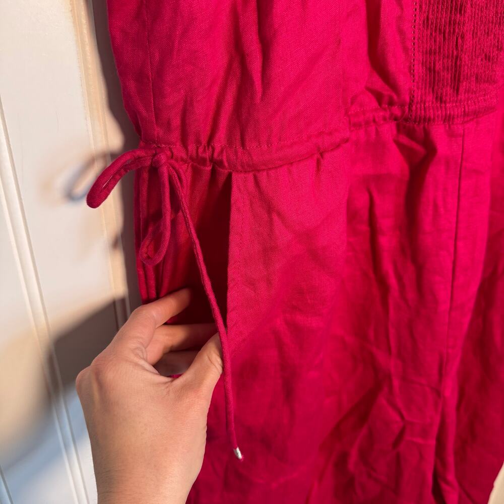 Magaschoni 100% Linen Hot Pink Jumpsuit Women’s Size Medium - Picture 3 of 10